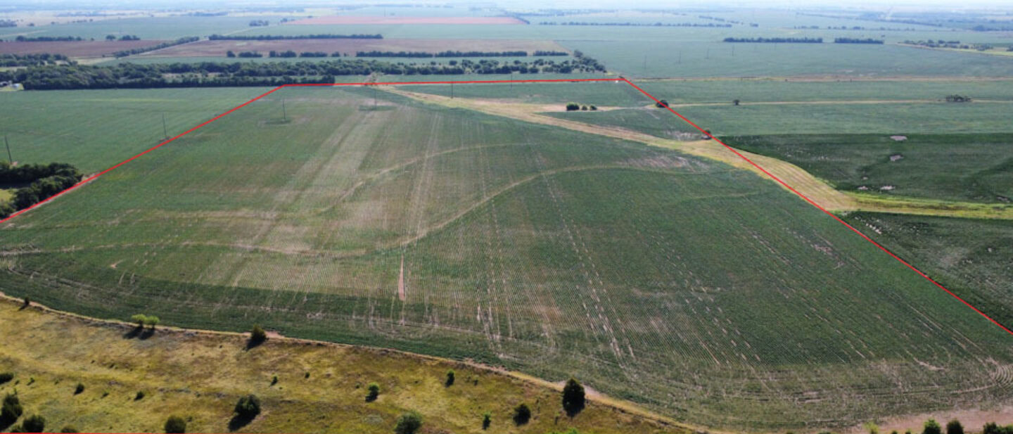 Aerial from west sumner soybeans