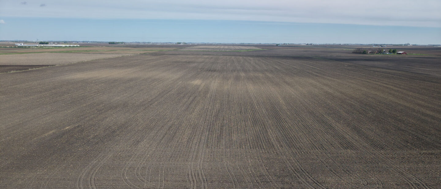 Aerial view of productive Wright County Iowa