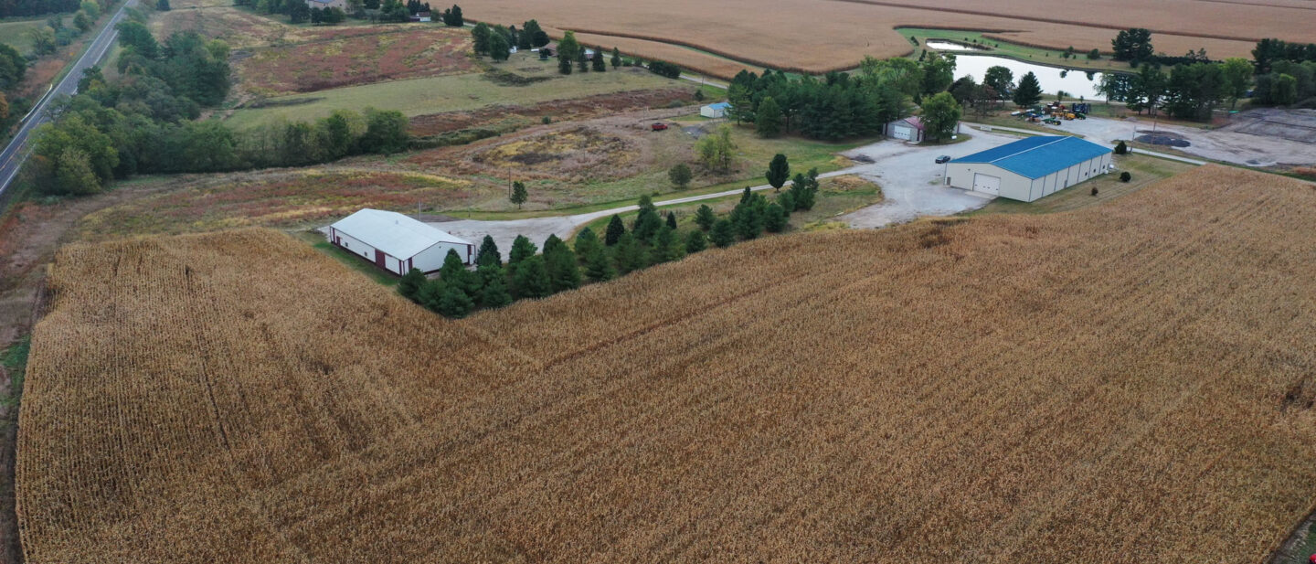 Looking Southeast over the property