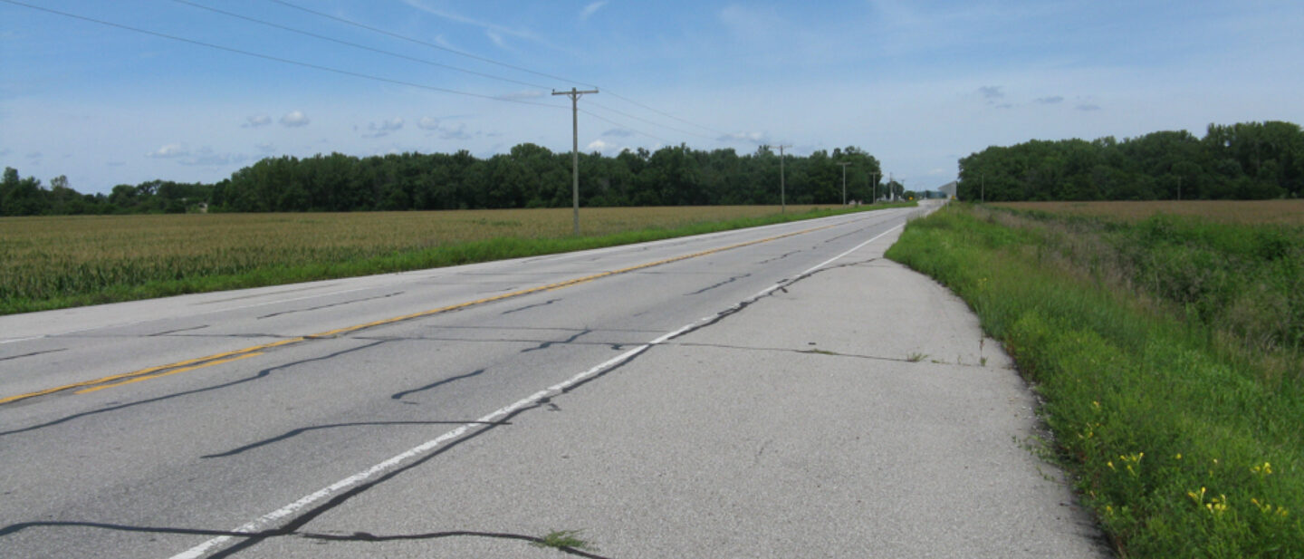 View north along hwy tracts on east and west 1