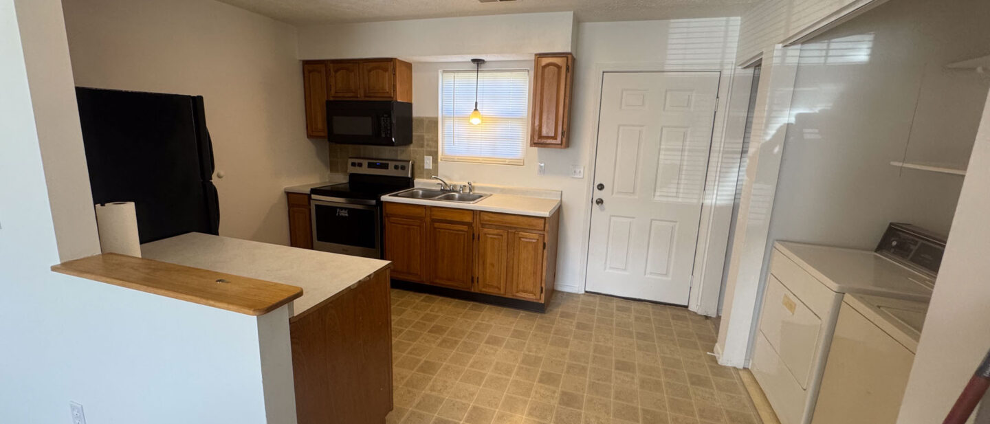 View of kitchen and laundry
