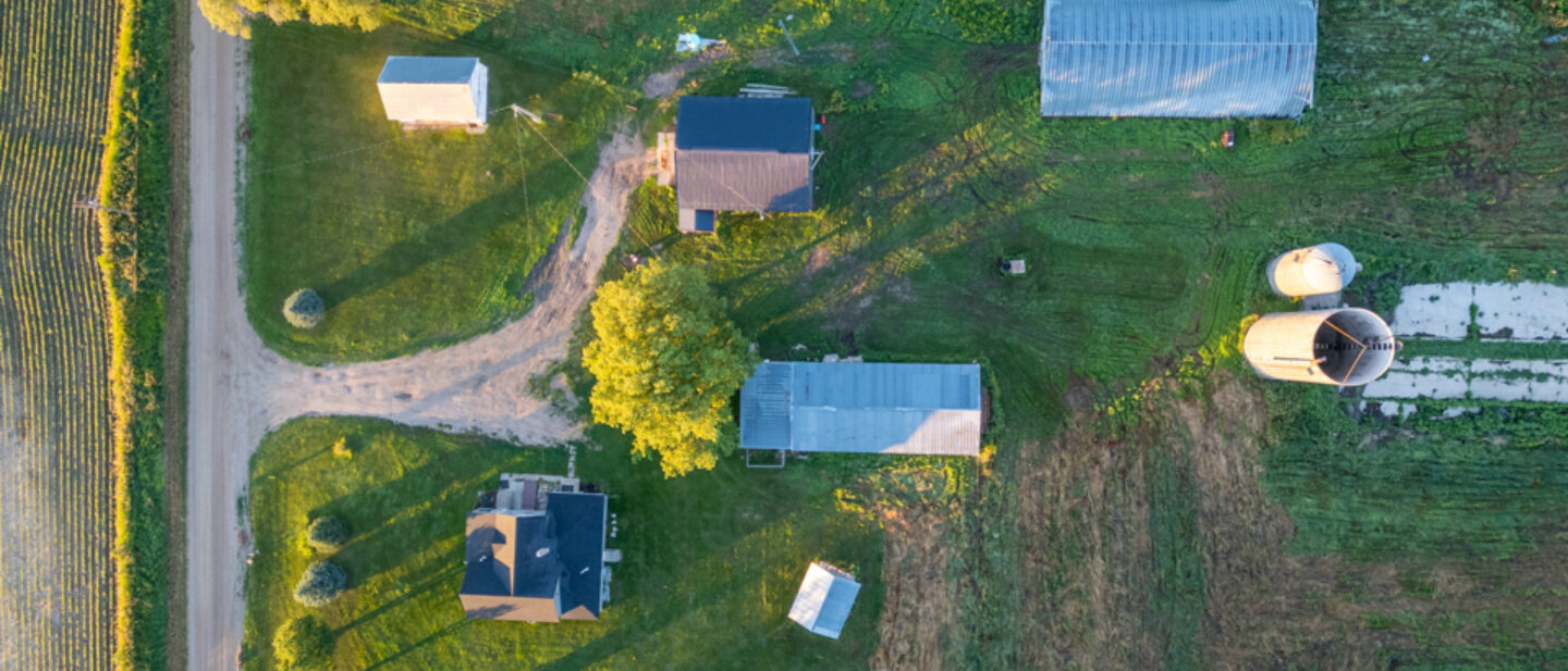 Aerial over top