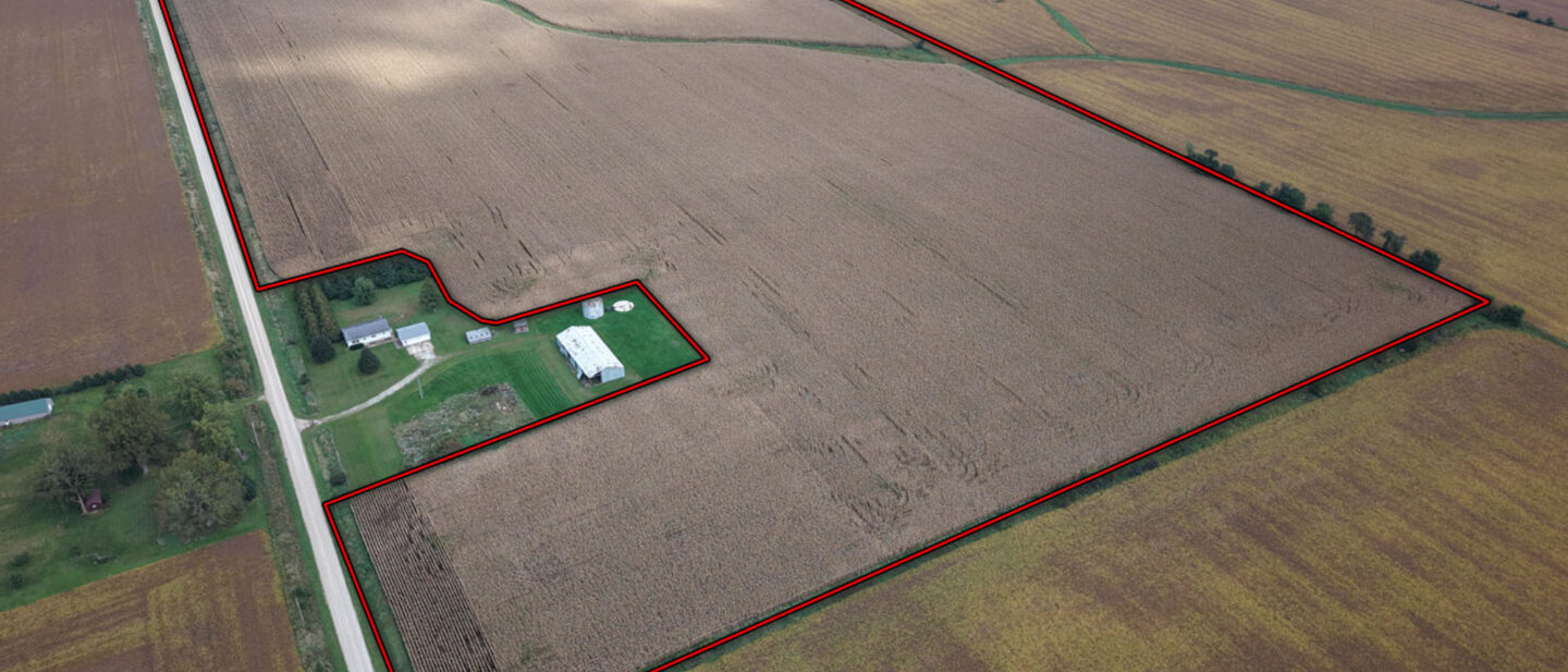 Chickasaw county iowa farmland auction aerial overview