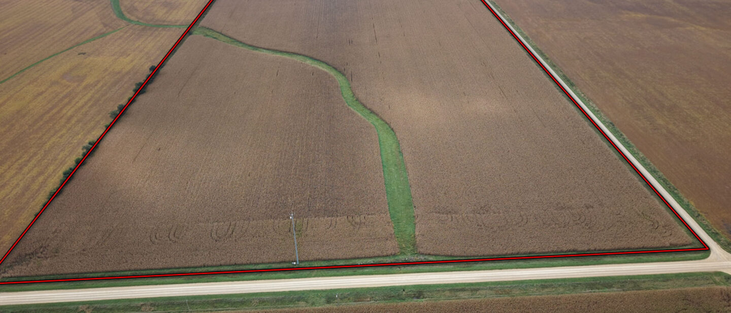 Chickasaw county iowa farmstead and cropland auction aerial