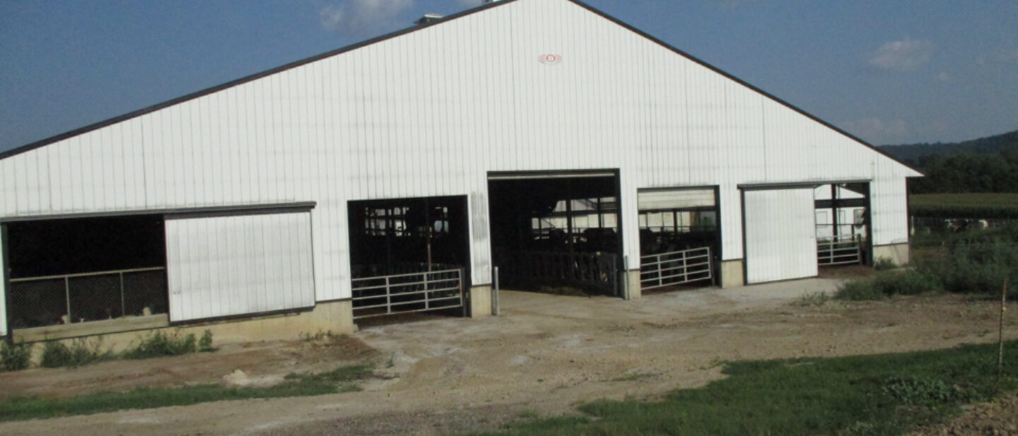 Exterior of dairy barn